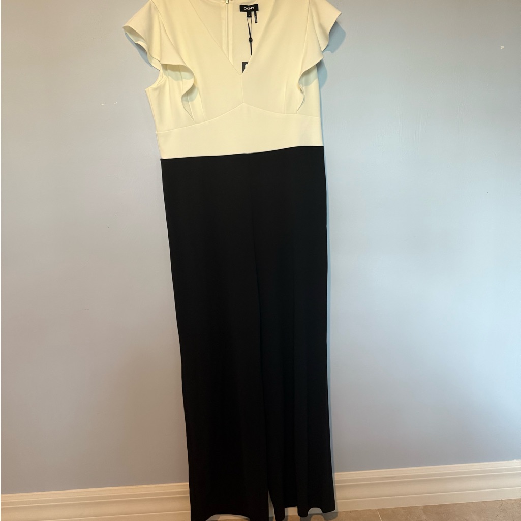 Dkny Elegant Black And Cream Women's Jumper Nwt Size 16